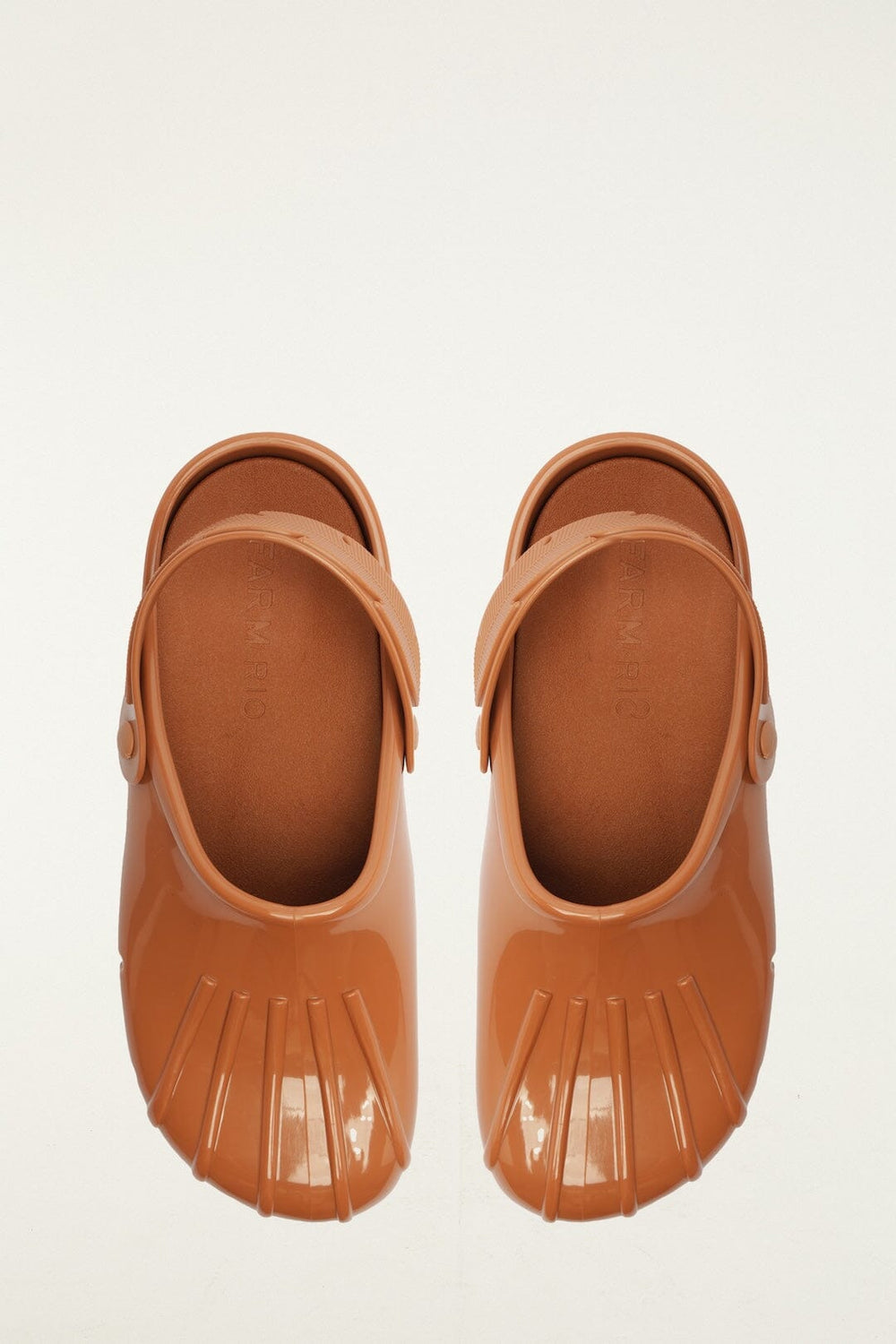 Brown Monstera Slingback Rain Clog - FARM Rio CUOIO