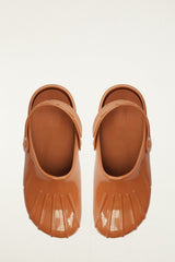 Brown Monstera Slingback Rain Clog - FARM Rio CUOIO