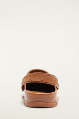 Brown Monstera Slingback Rain Clog - FARM Rio CUOIO