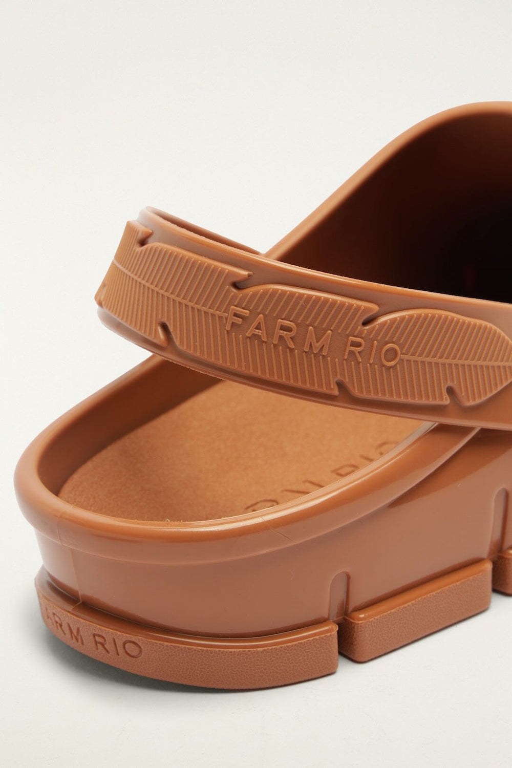 Brown Monstera Slingback Rain Clog - FARM Rio CUOIO