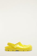 Yellow Monstera Slingback Rain Clog - FARM Rio LIME
