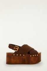 Woven Platform Sandal - FARM Rio WALNUT