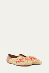 Raffia Flat Loafer - FARM Rio LOBSTER
