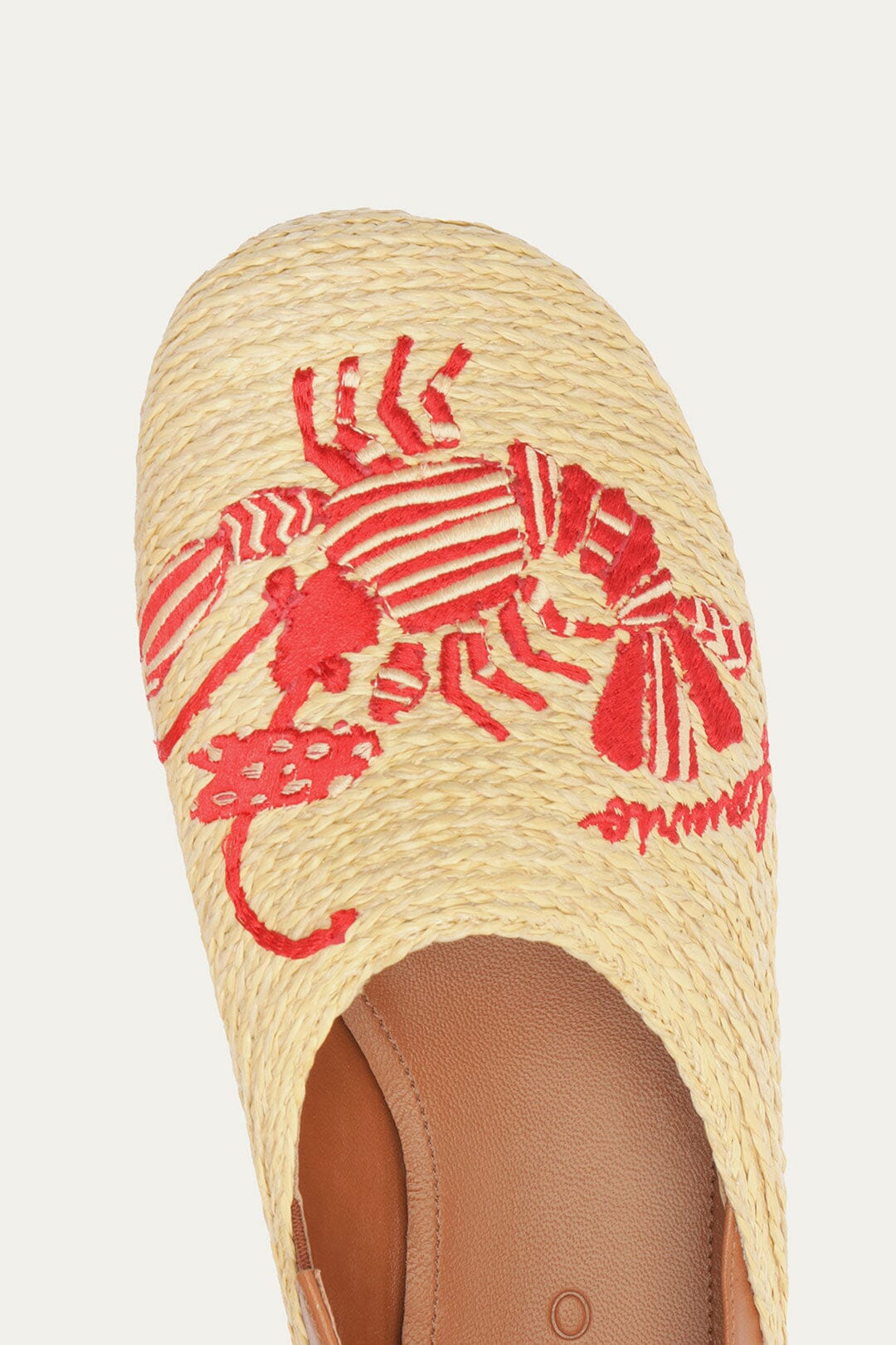 Raffia Flat Loafer - FARM Rio LOBSTER
