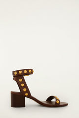Leather Block Sandal - FARM Rio WALNUT