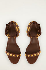 Leather Block Sandal - FARM Rio WALNUT