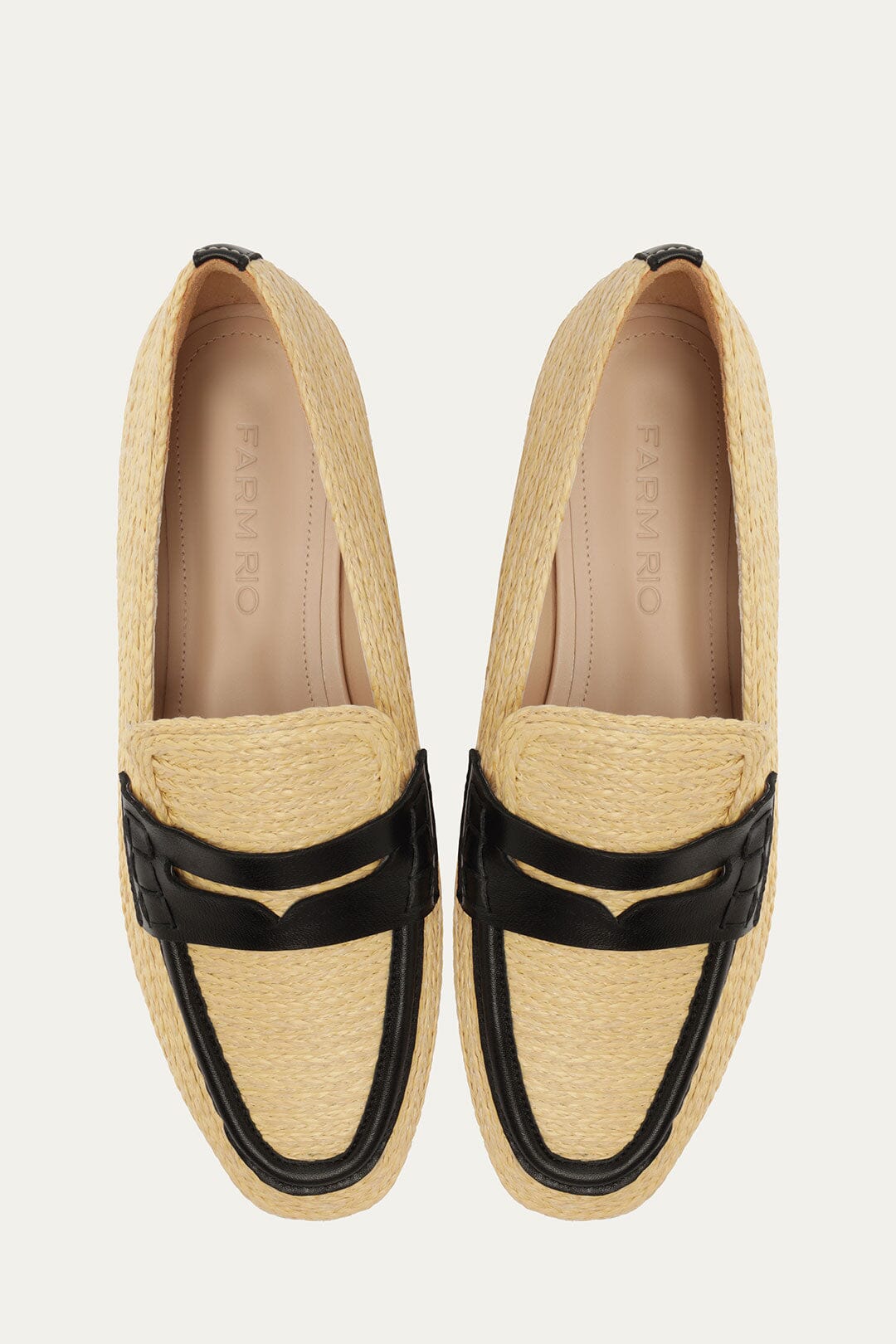 Raffia Loafer - FARM Rio BLACK + NATURAL