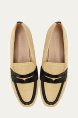 Raffia Loafer - FARM Rio BLACK + NATURAL