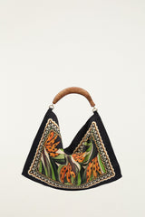 Black Satin Small Scarf Bag - FARM Rio TOUCAN TREE FARMLAB PINK