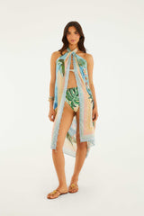Sarong With Silver Beads Along The Side - FARM Rio MOSAIC RIO