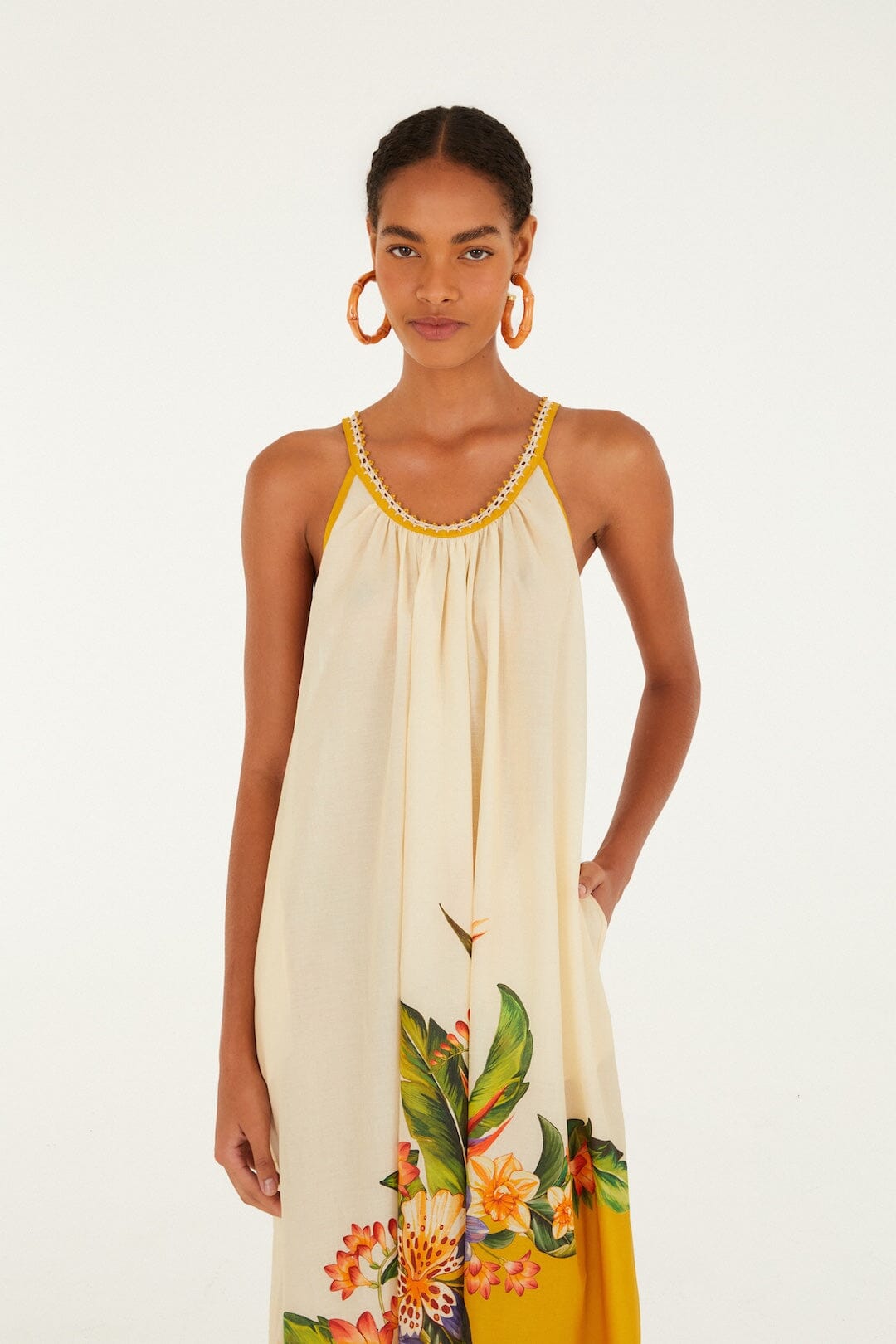 Light Blush Hilo Stripes Maxi Dress - FARM Rio HILO STRIPES LIGHT BLUSH