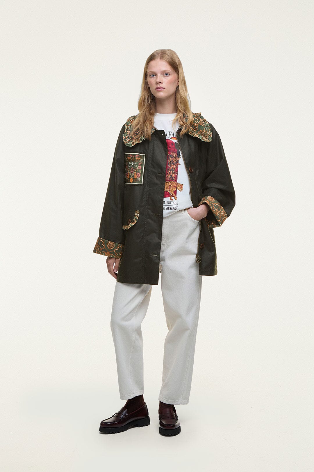 Maria-Clara Waxed Jacket - FARM Rio GREEN