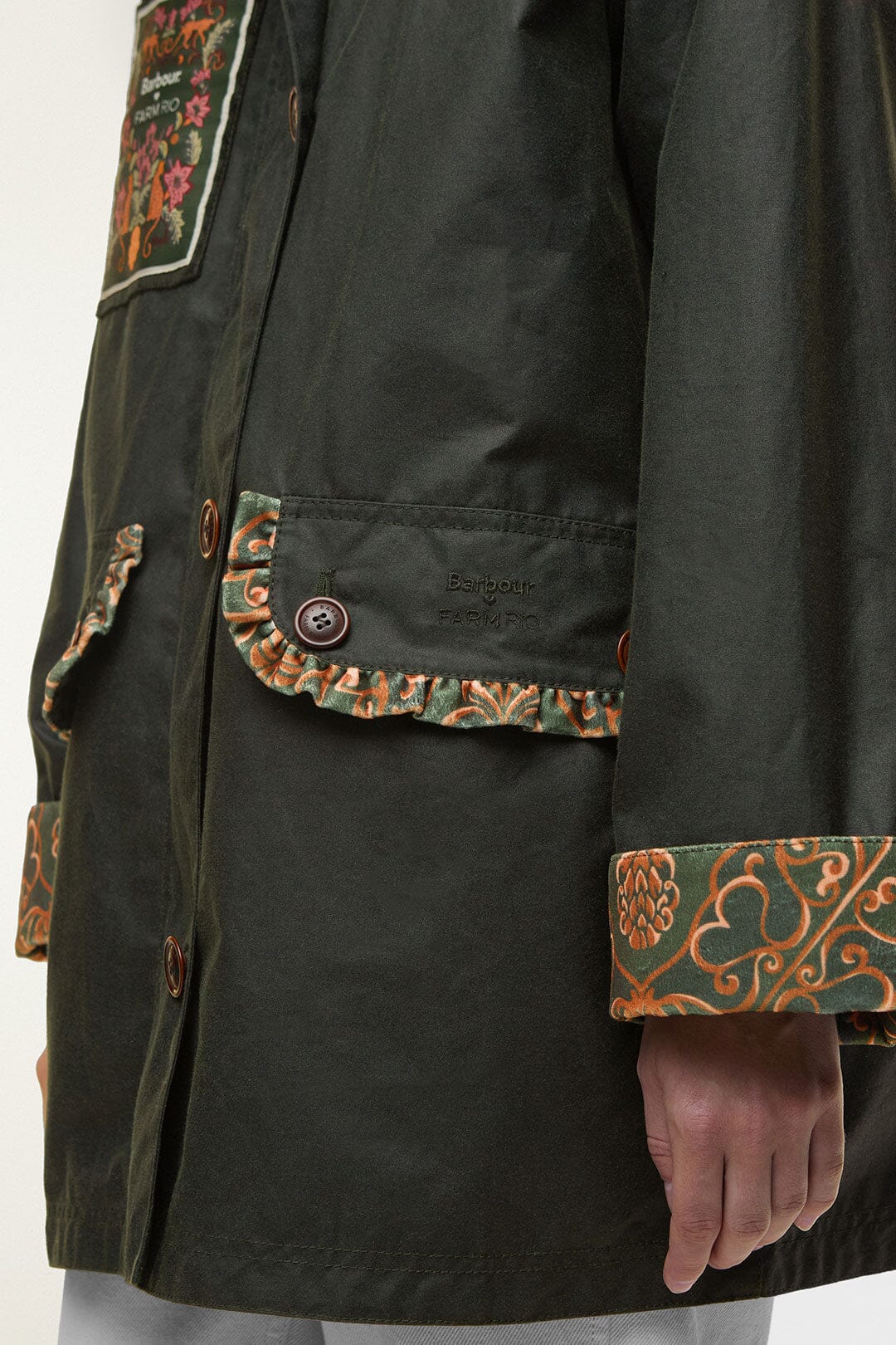 Maria-Clara Waxed Jacket - FARM Rio GREEN