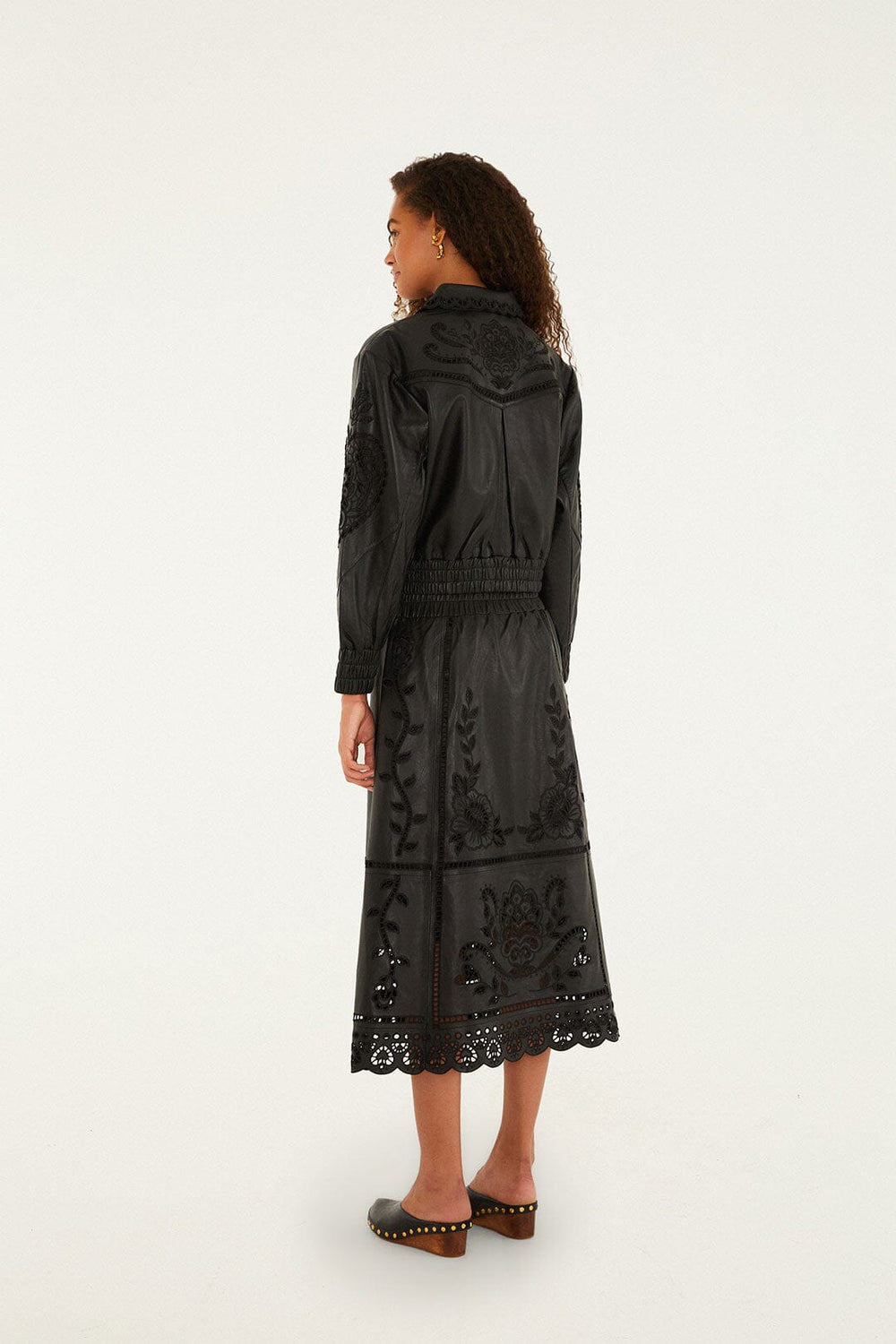 Black Richelieu Heart Jacket - FARM Rio BLACK