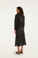 Black Richelieu Heart Jacket - FARM Rio BLACK