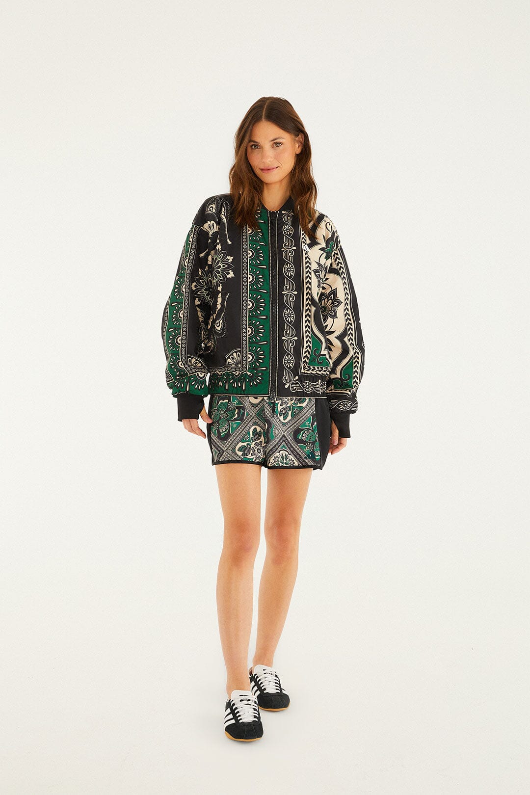 Borboho Scarves Black Adidas Jacket - FARM Rio BORBOHO SCARVES BLACK