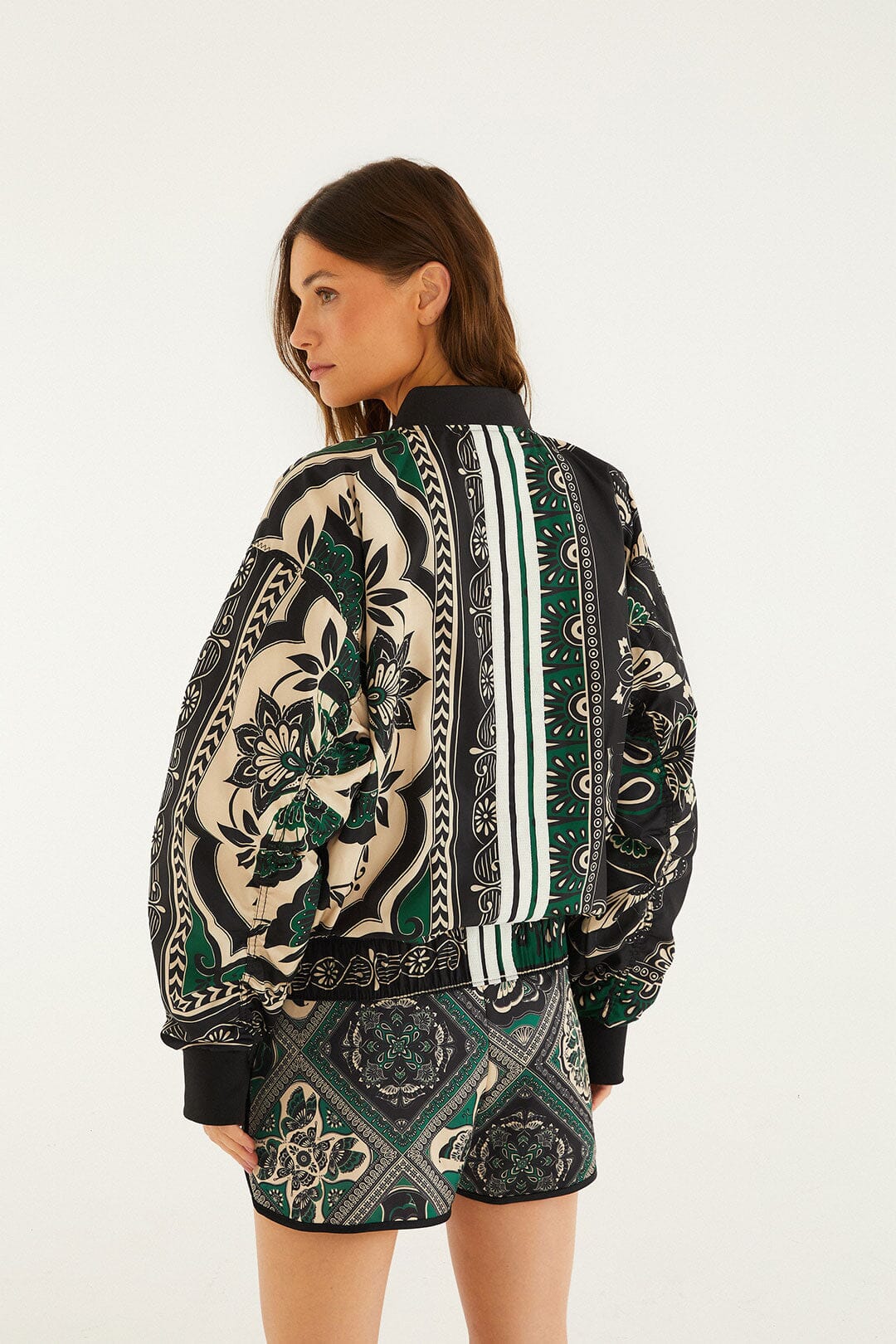Borboho Scarves Black Adidas Jacket - FARM Rio BORBOHO SCARVES BLACK