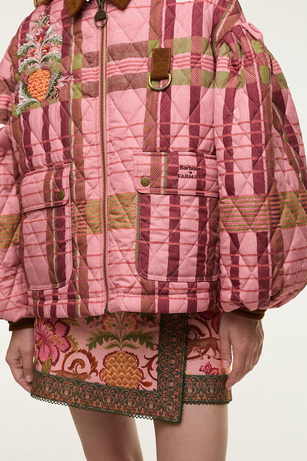 Ana-Clara Quilted Jacket - FARM Rio TARTAN PINK