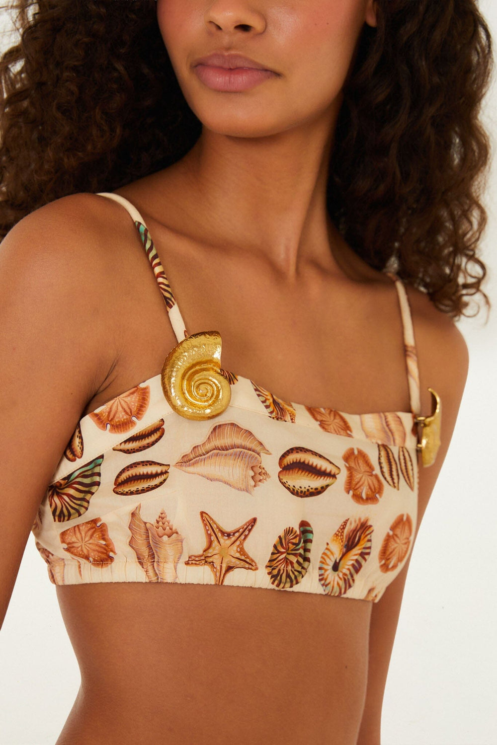 Sand Marine Shells Broch Top - FARM Rio MARINE SHELLS SAND