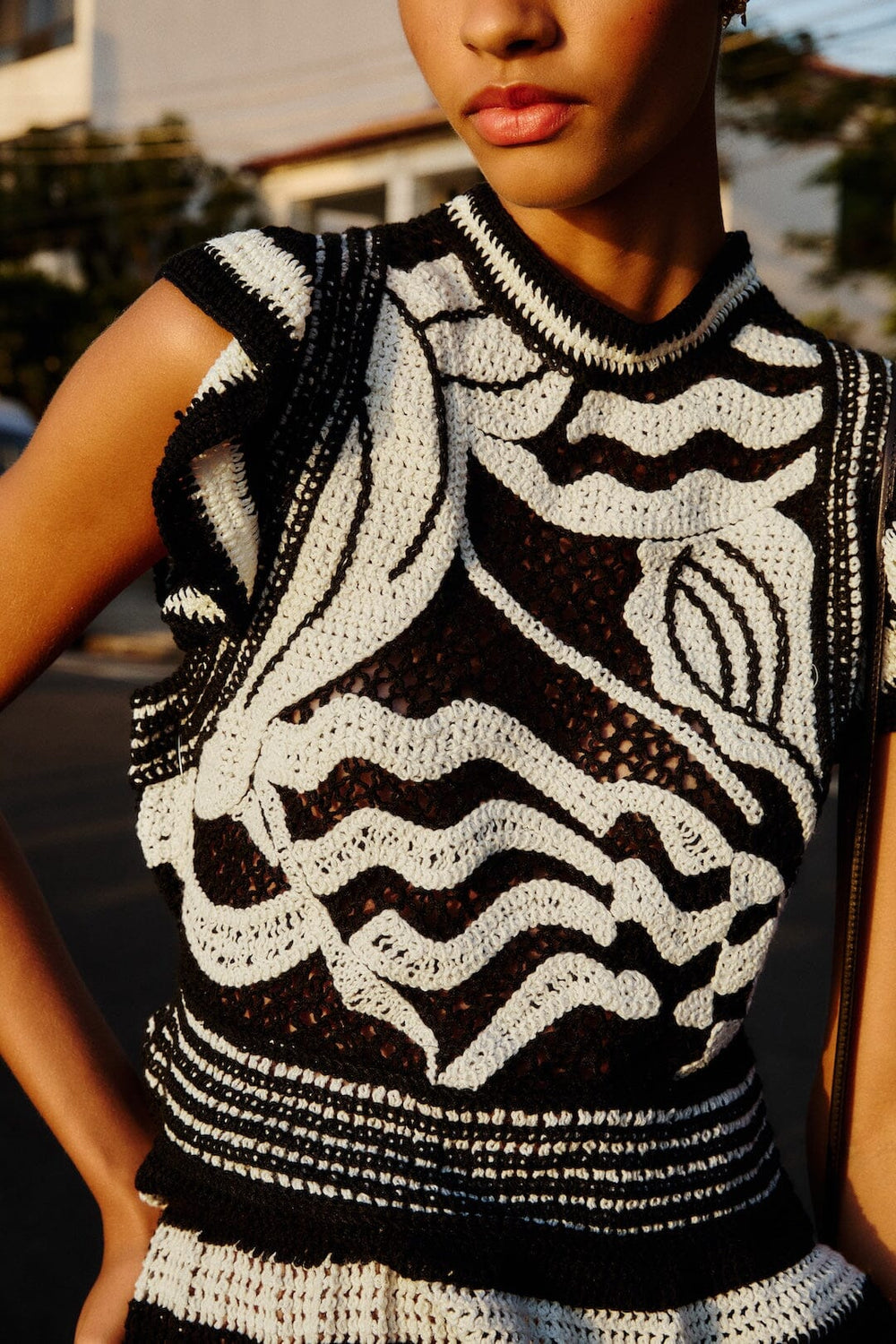 Seashell Crochet Top - FARM Rio BLACK