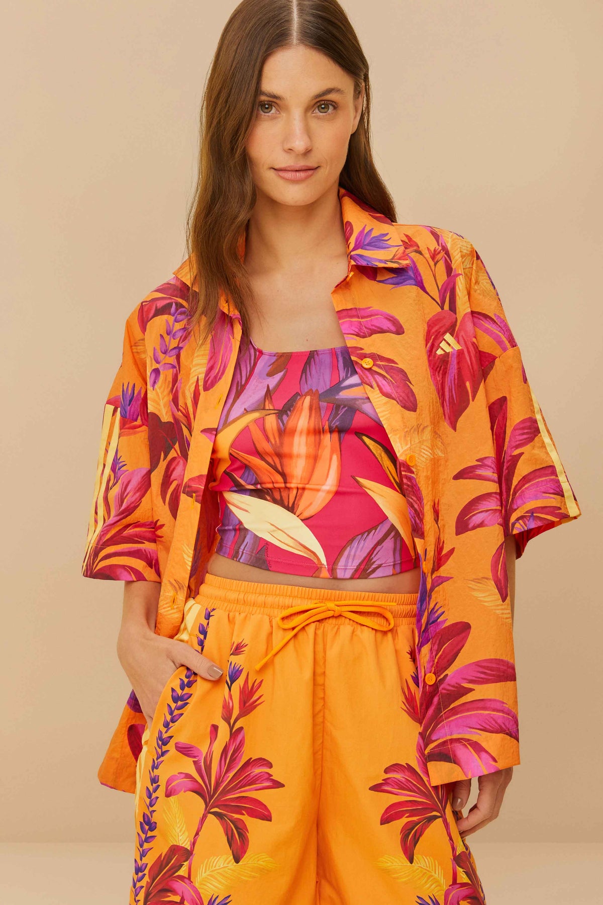 Adidas Tropical Breeze Bright Orange Shirt - FARM Rio ORANGE